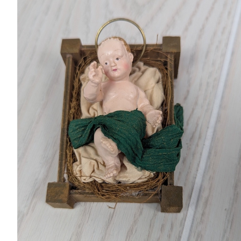 Midwest Importers Baby Jesus  Nativity Figurine Manger Decor